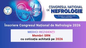 Taxă de participare Congresul Național de Nefrologie, 5-7 noiembrie 2026 - Medici rezidenți membri SRN (cu cotizaţia plătită pe 2026)*
