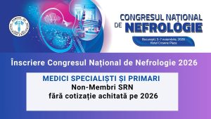 Taxă de participare Congresul Național de Nefrologie, 5-7 noiembrie 2026 - Medici primari şi specialişti non-membri